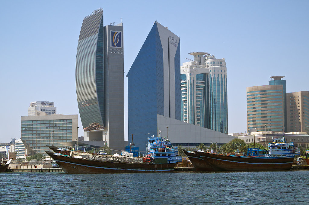 Cityscape of Deira observed from the Duabi Creek