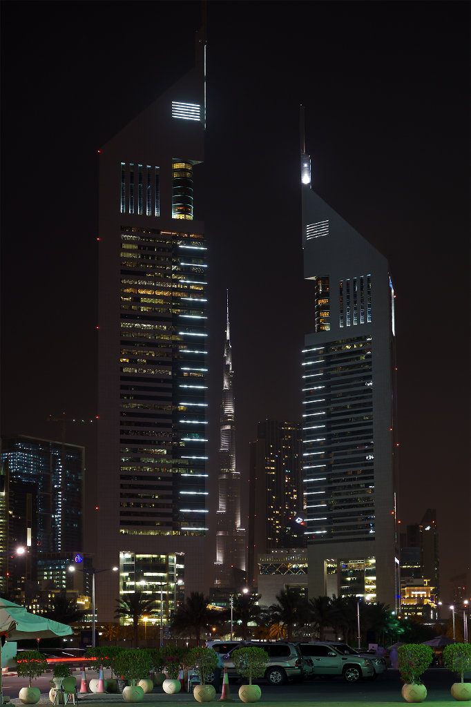 Emirates Towers at night