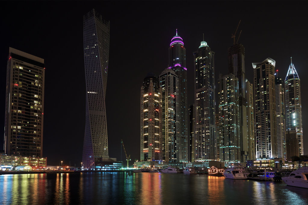 Dubai Marina at night