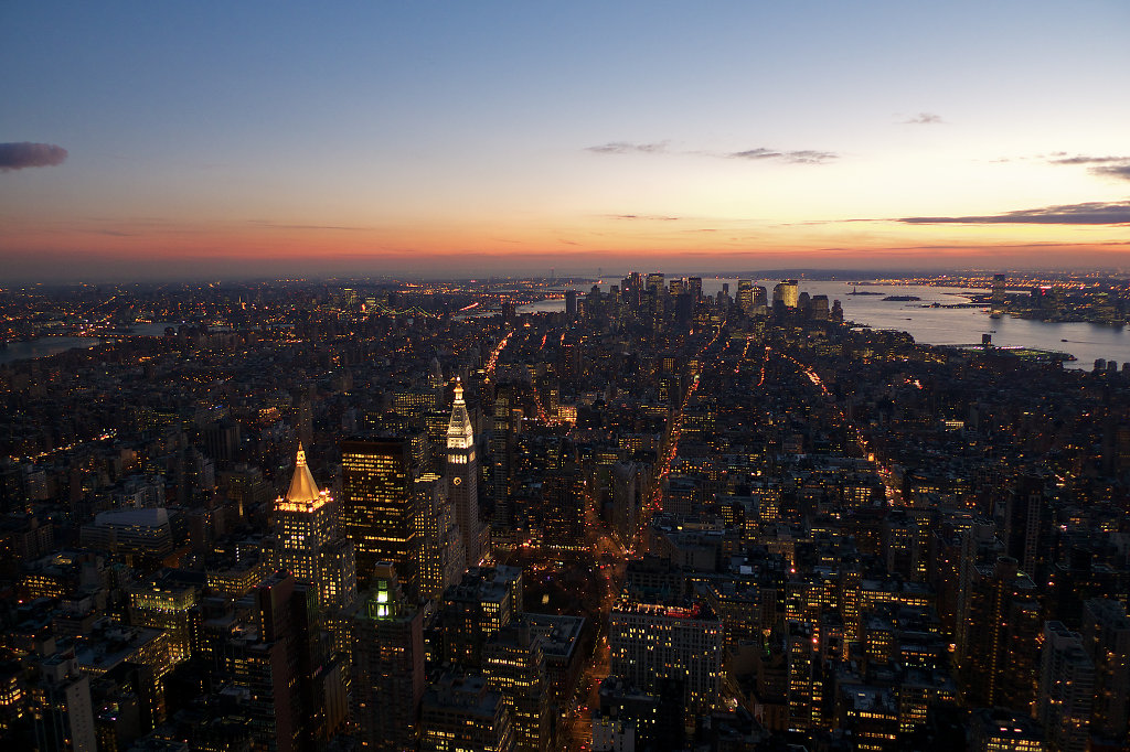Sundown over lower Manhattan