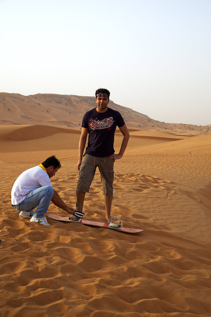 Preparation for sandboarding