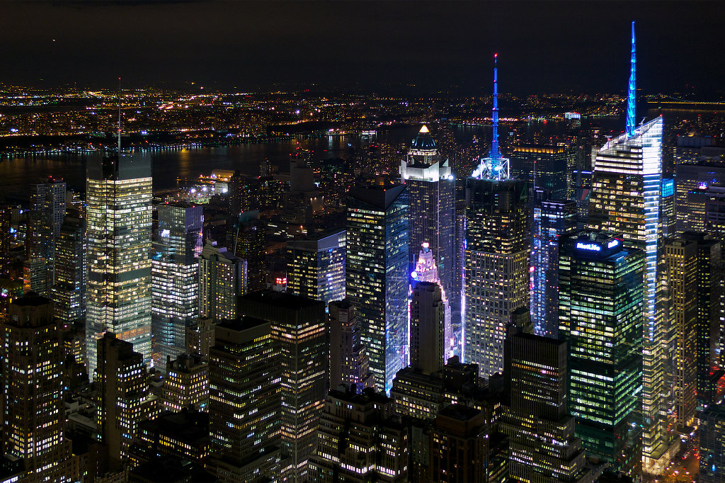 Times Square from above at night