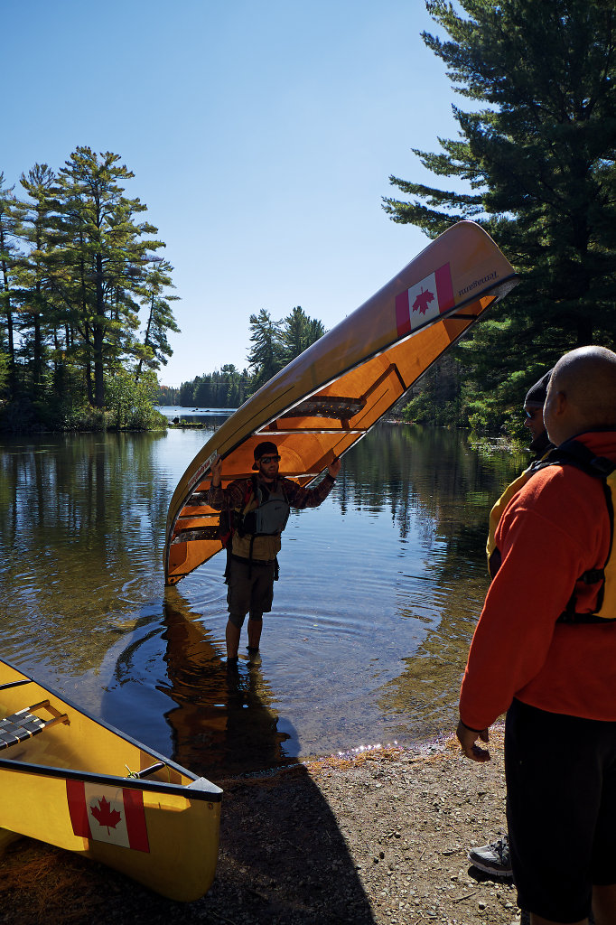 Portage on the way to Tom Thomson Lake