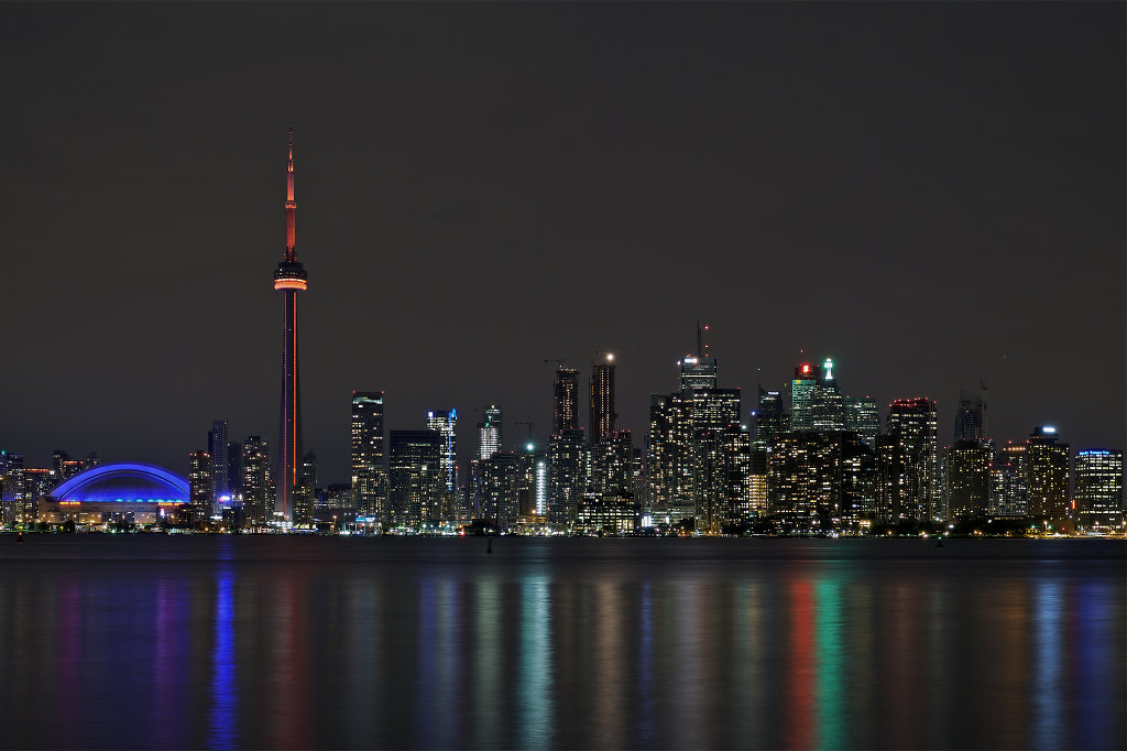 Toronto harbourfront at night