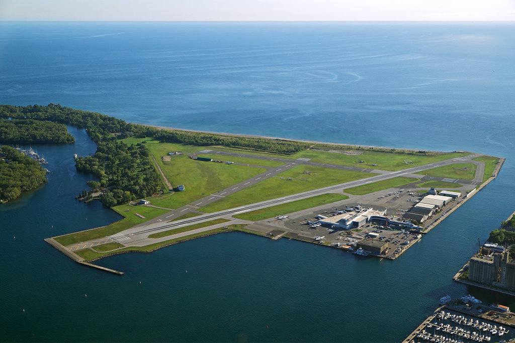Aerial view of Billy Bishop Toronto City Airport